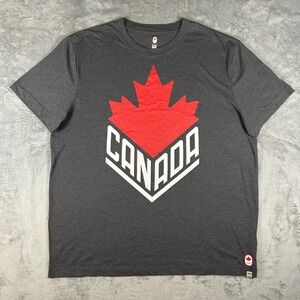 Hudsons Bay Team Canada Olympic T-Shirt Mens L Gray Heather Maple Leaf CA00234